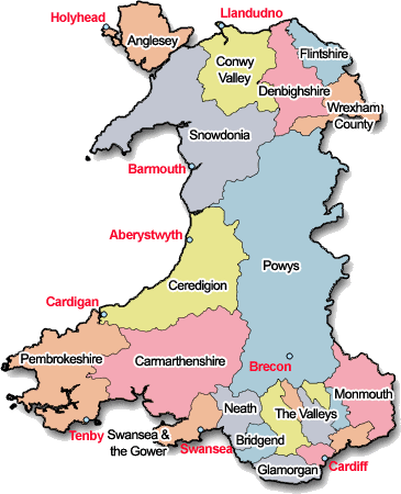 mapa Gales