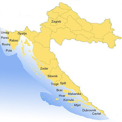 Mapa Croacia