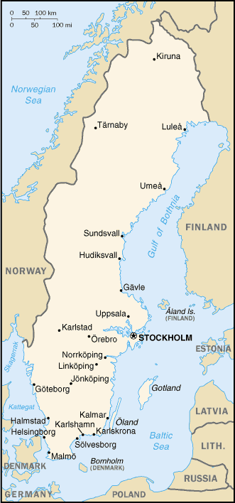 Mapa Suecia