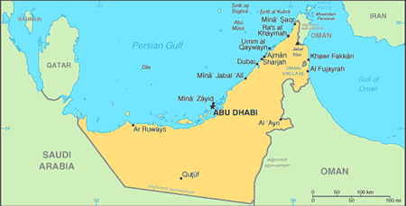 Mapa  Emiratos Arabes Unidos