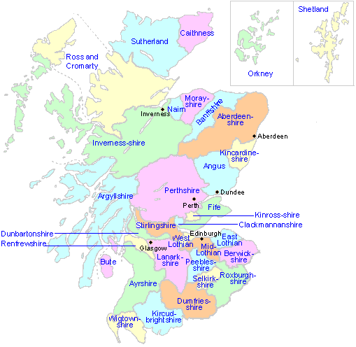 mapa Escocia