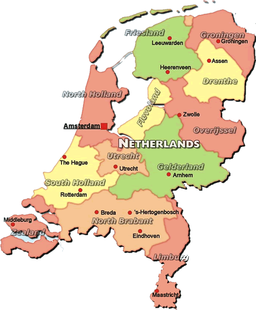 mapa Holanda