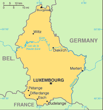 Mapa Luxemburgo