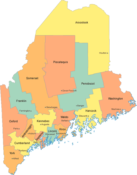 mapa de Maine