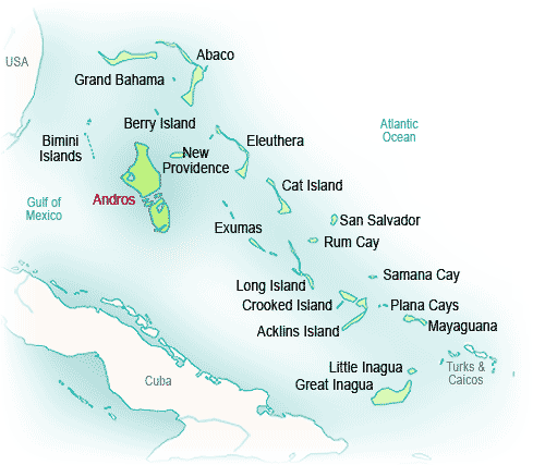 mapa Bahamas