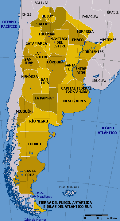 mapa de las provincias de argentina