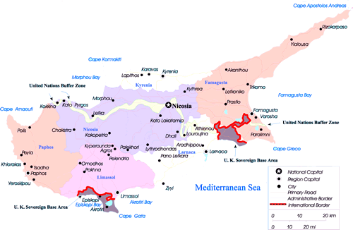 mapa Chipre