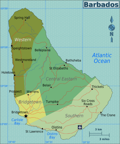 mapa Barbados