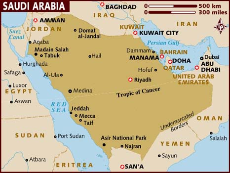 Mapa Arabia Saudi
