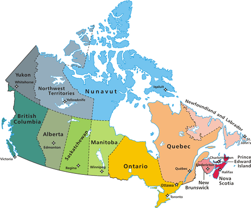 mapa de canada