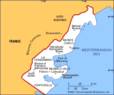 Mapa del Principado de Mónaco