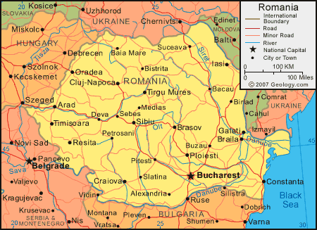 Mapa Rumanía