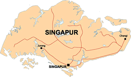 mapa Singapur