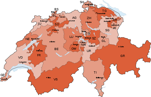 mapa Suiza